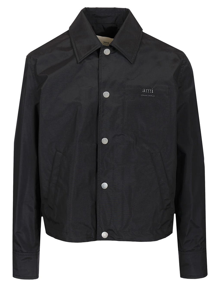 Ami Nylon Bomber Jacket Jackets - Black | aafd57ebc4d5ec62705ecde011320b0ec9d560c7