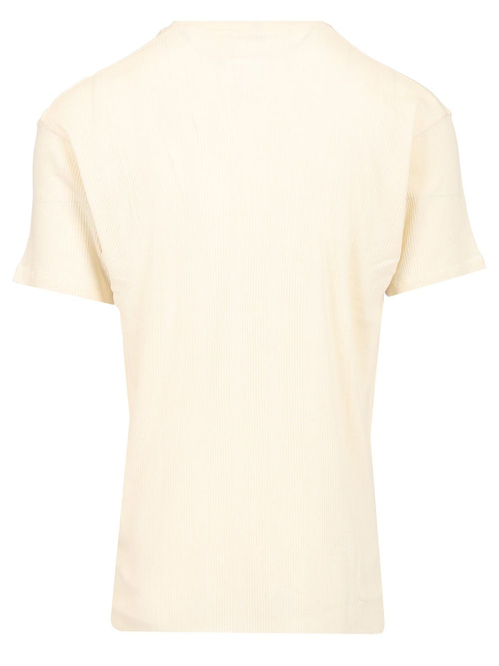 Maison Margiela With Ribbed Fabric T-Shirt - White | bde3e528b031fa3f5c1d438df6966a4a7d420e2b