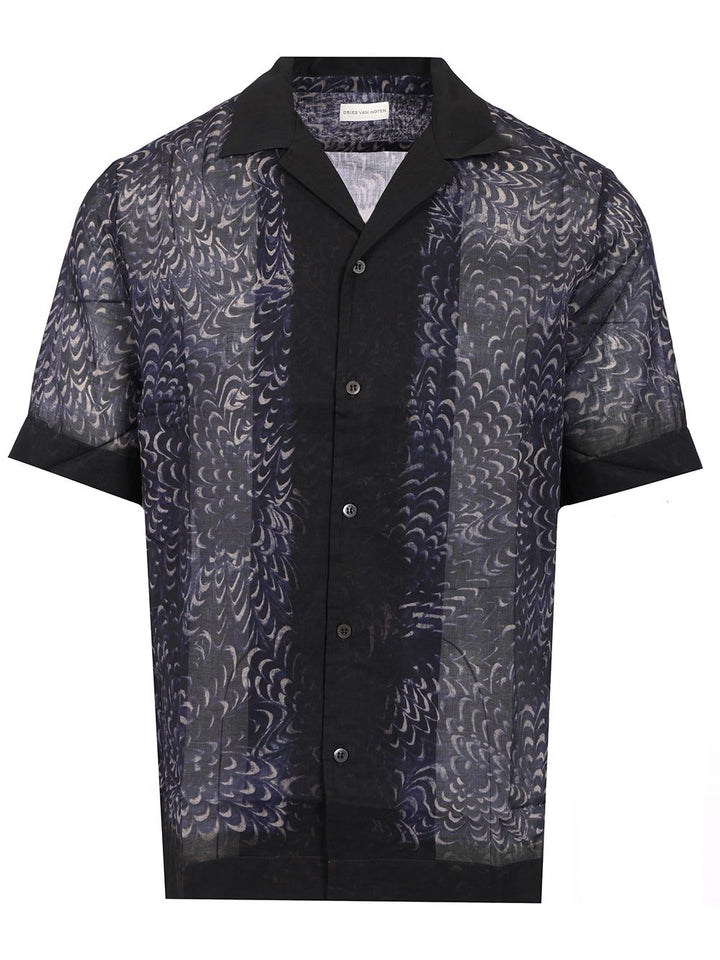 Dries Van Noten Boxy Cotton Shirt Shirts - Blue | f5a11af8d3e4ae511eaac580e75fcc371dd0c300