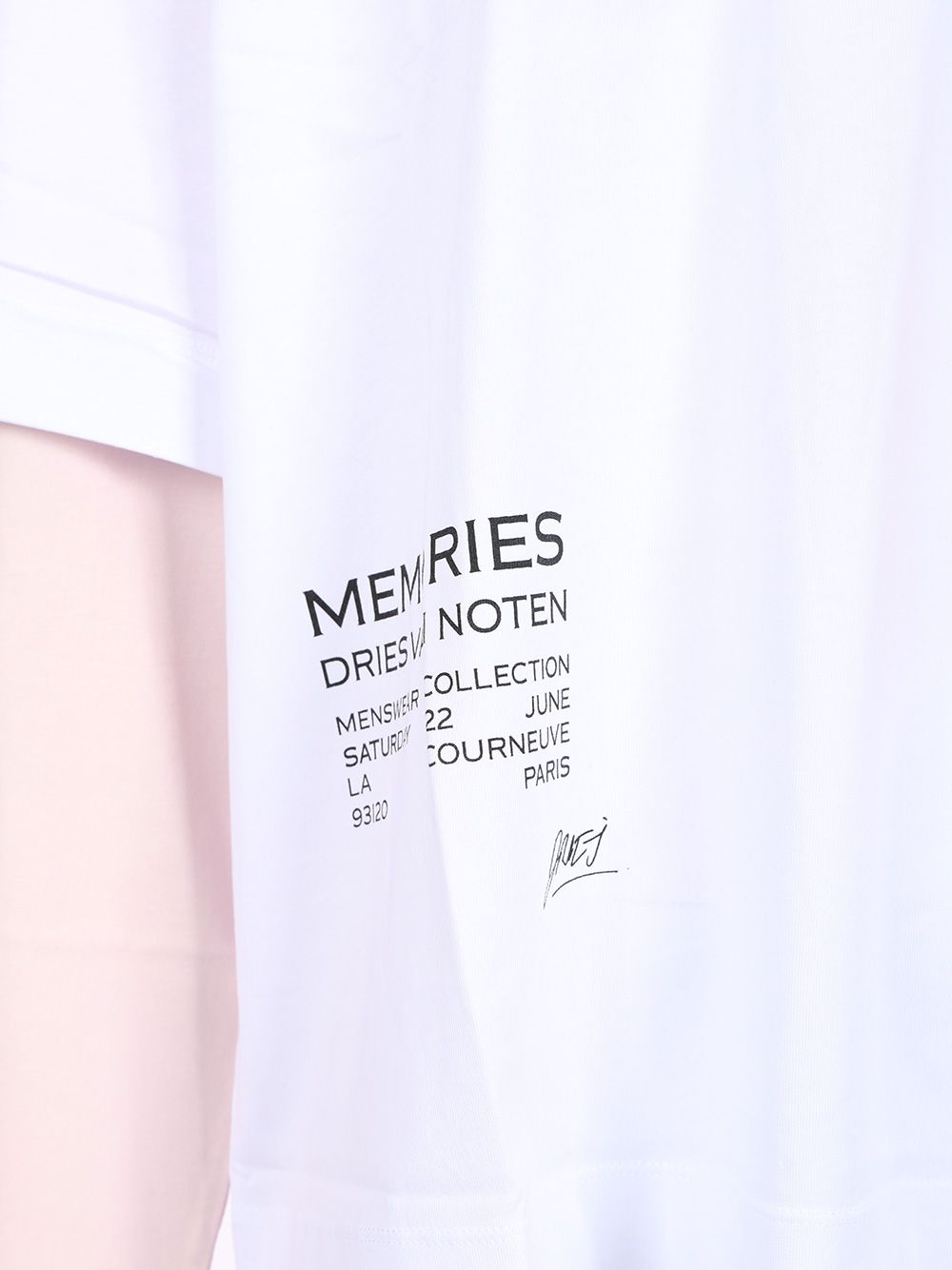 Dries Van Noten Hemmings Printed Double Sleeve T-Shirt - White | 5386ea556faefe1b243d3efc3953f2d28687dcc1