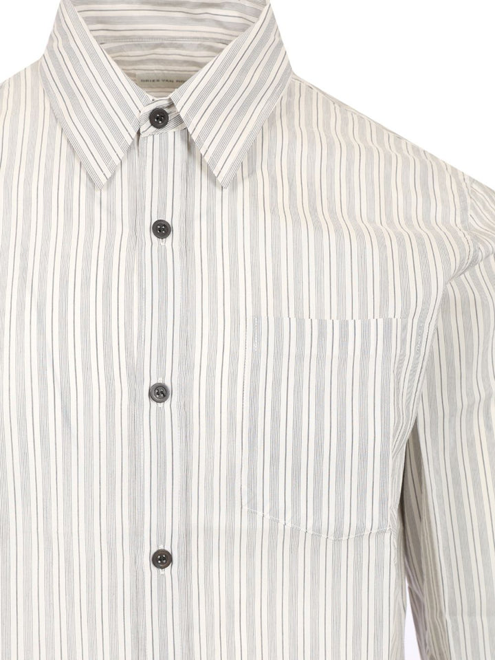 Dries Van Noten Striped Shirt Shirts - Grey | c860a661220870f21d159eabca93d701836f0909