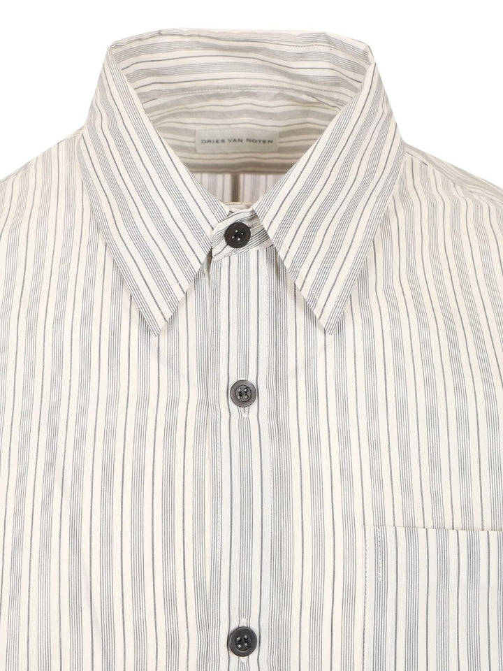 Dries Van Noten Striped Shirt Shirts - Grey | 1341c94eb0556e797def48727f725f55da44dd21