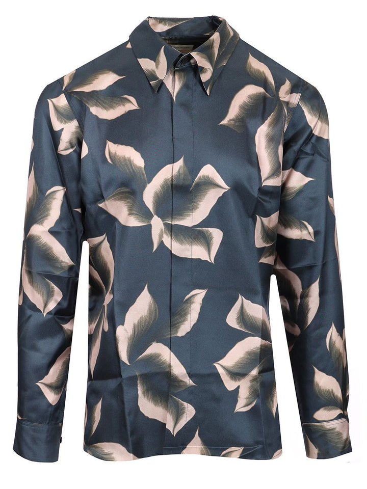 Dries Van Noten Carviesprinted Silk Shirt Shirts - Blue | d1b37433a8c663b98241d8d861f86c83b9816abe