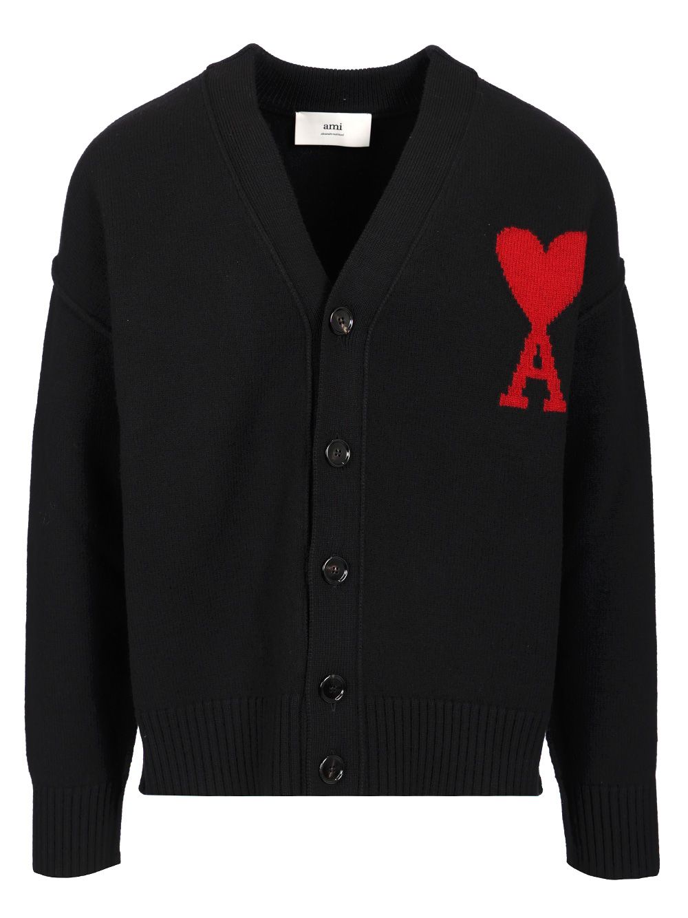 Ami Wool Cardigan Knitwear - Black | be8dbe083756935b64898e2a33ad1e8e4b620989