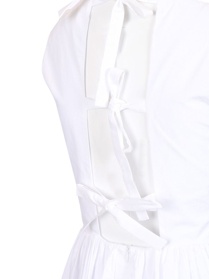Matteau Midi Dress With Open Back Dresses - White | bef94a52c411bf8dd3beee3f523bc6f48095d69f