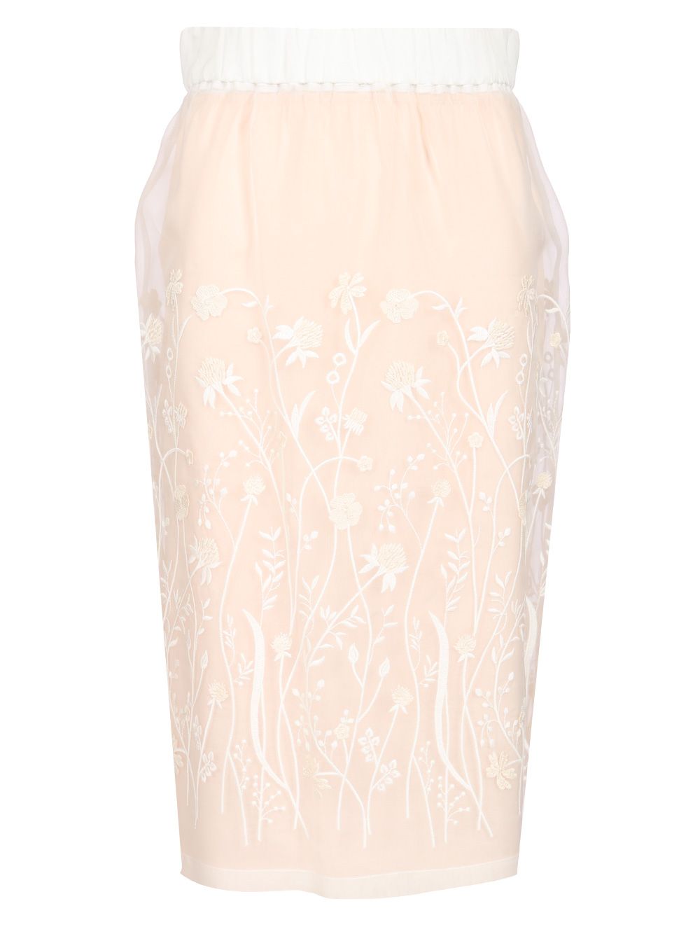P.A.R.O.S.H. Embroidered Longuette Skirt Skirts - White | 91249cf83aee19408d496ed127f13af544422027