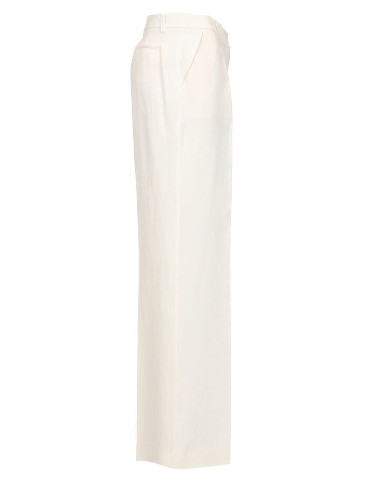P.A.R.O.S.H. Wide Leg Trousers - White | 1646f49a385839083e7d1f08eb1304dfabf8d5f1