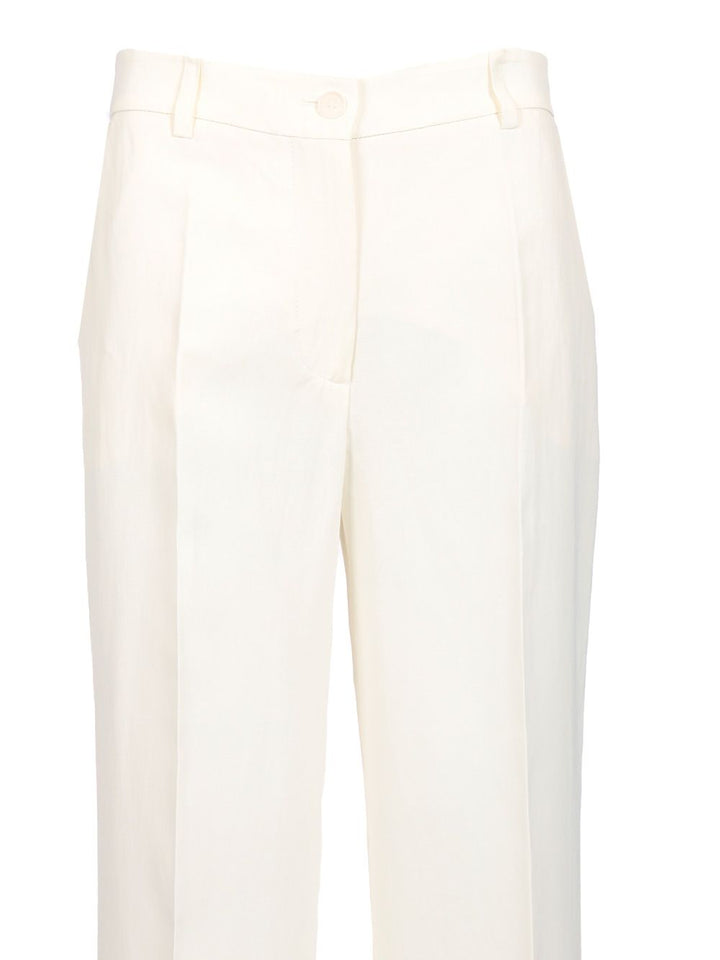 P.A.R.O.S.H. Wide Leg Trousers - White | eb925f4754d4a28ec2e07a1e1484b561c54a5017