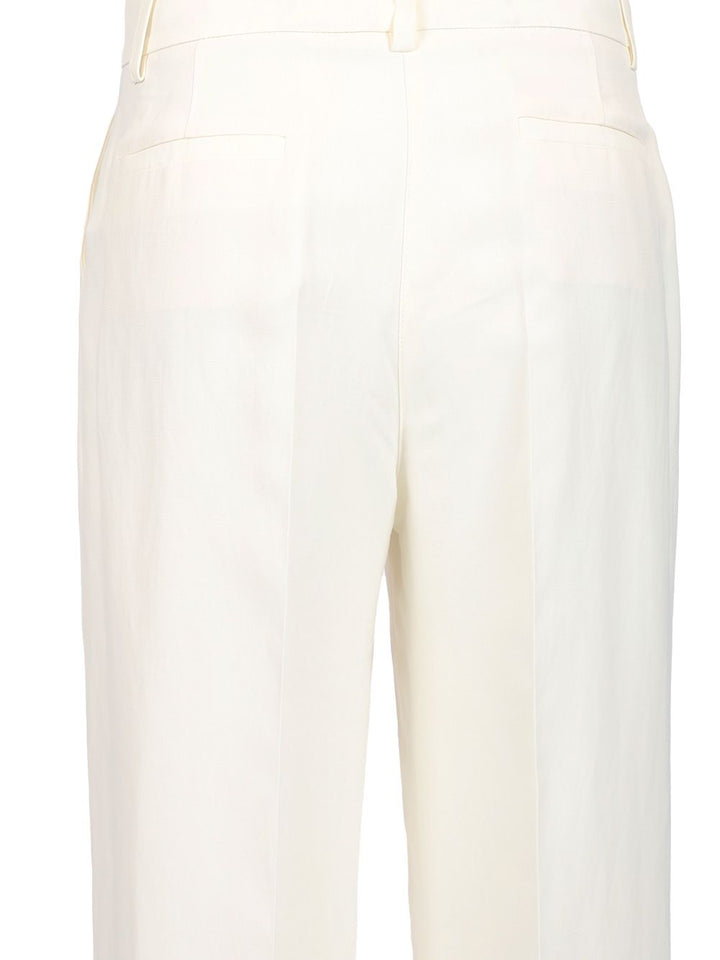 P.A.R.O.S.H. Wide Leg Trousers - White | 869e2d6837d07d11bbfed3d5e085c63005f22e5b