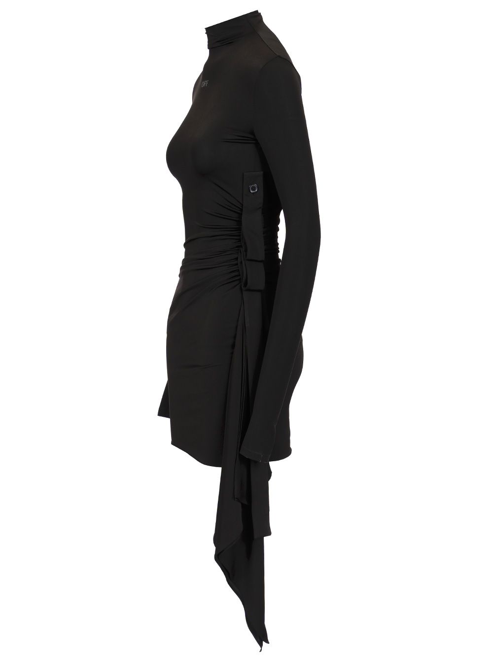 Off-White Sec Skin Draped Mini Dress Ls Black - Bl Dresses - Black | 8093d994be3688b5bb2f6de3e56b0909dd349615