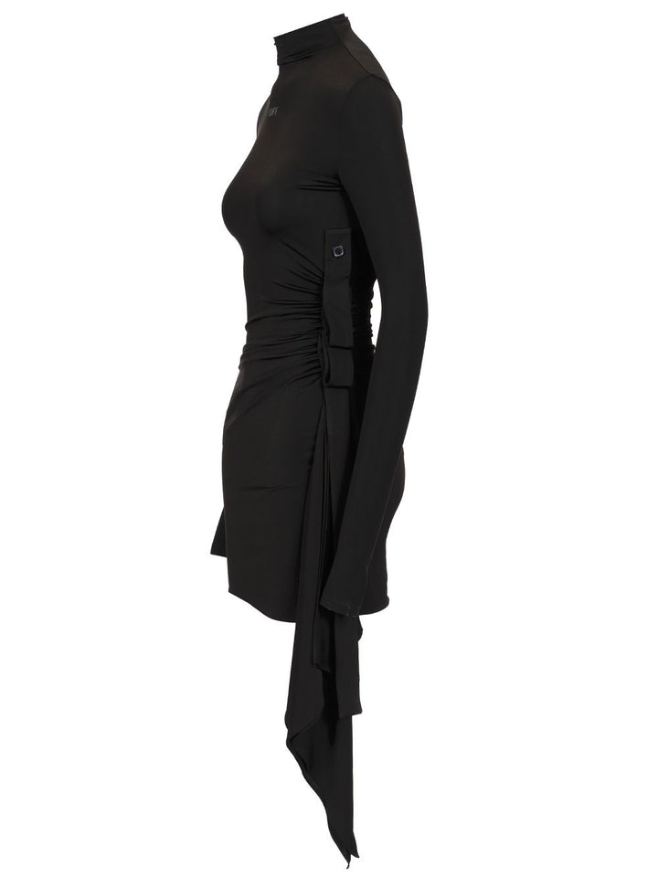 Off-White Sec Skin Draped Mini Dress Ls Black - Bl Dresses - Black | 8093d994be3688b5bb2f6de3e56b0909dd349615