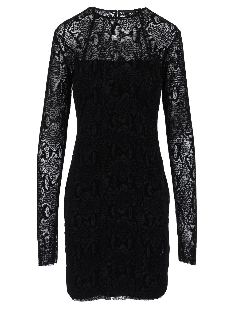 Givenchy Mini Dress With Tulle Pattern Dresses - Black | e6eae0c164a0d011b51884508f7edc3596027047
