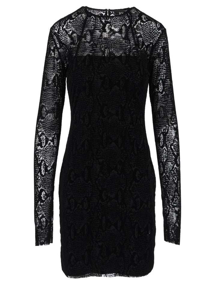 Givenchy Mini Dress With Tulle Pattern Dresses - Black | e6eae0c164a0d011b51884508f7edc3596027047