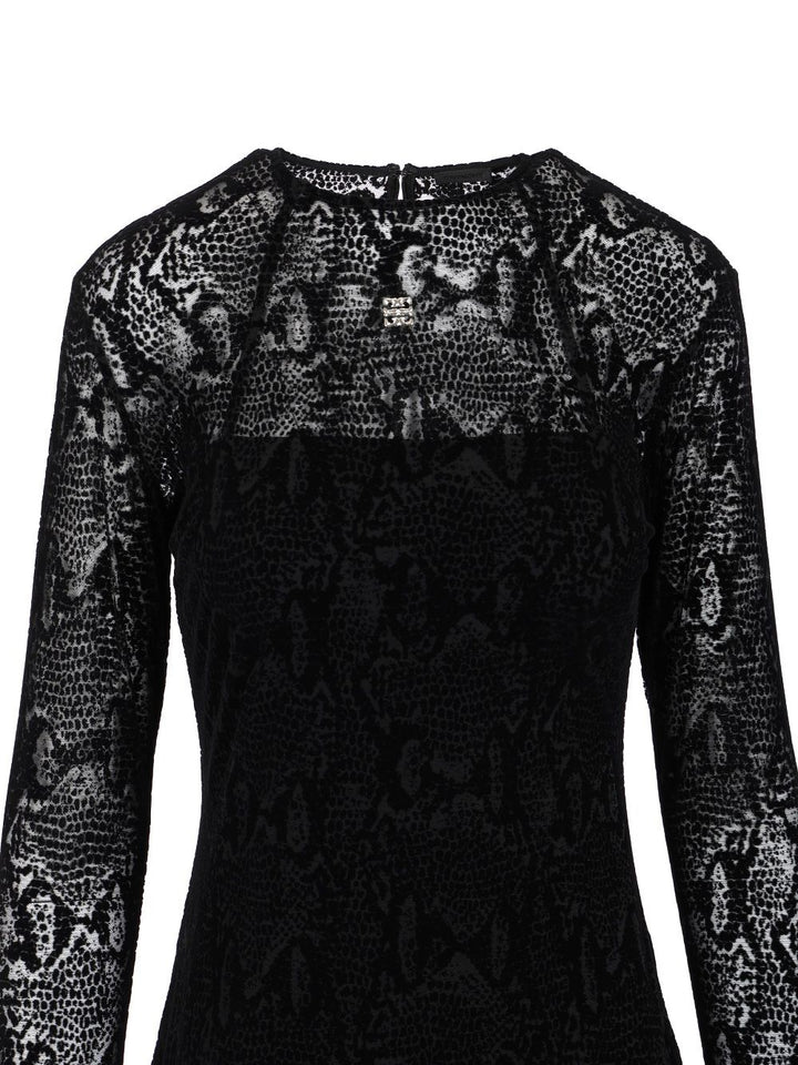 Givenchy Mini Dress With Tulle Pattern Dresses - Black | 097bbc709a36c12a69acee86014f63c8518a91ad