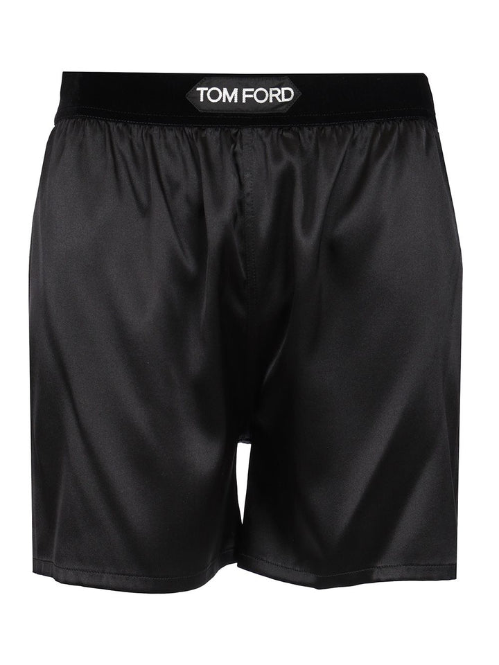 Tom Ford Boxer Shorts In Silk Satin Trousers - Black | e2a0b4da205fbdc403b053aa56474151c63355bb