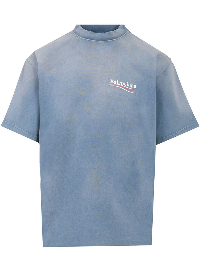 Balenciaga Political Campaign T-Shirt - Blue | 22cdd299b16acd1fbf6b147fd71f2472416a04c3