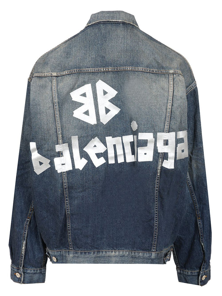 Balenciaga Oversized Denim Jacket Jackets - Blue | 1f25077662d1203943c6dcc431c75cb6fc260c7d