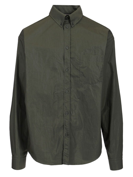 Military Green Cotton Shirt Shirts Green