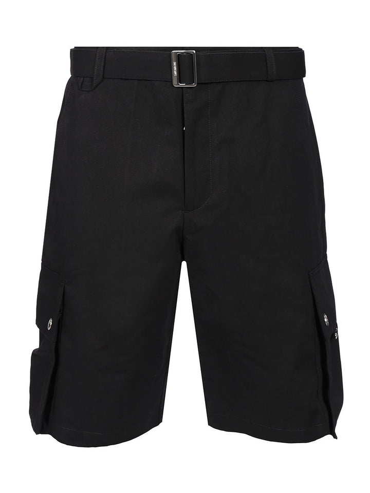 Jacquemus Cargo Bermuda With Belt Trousers - Black | 1dd3d23a806adfe5420ac4b81a62436efa472e79