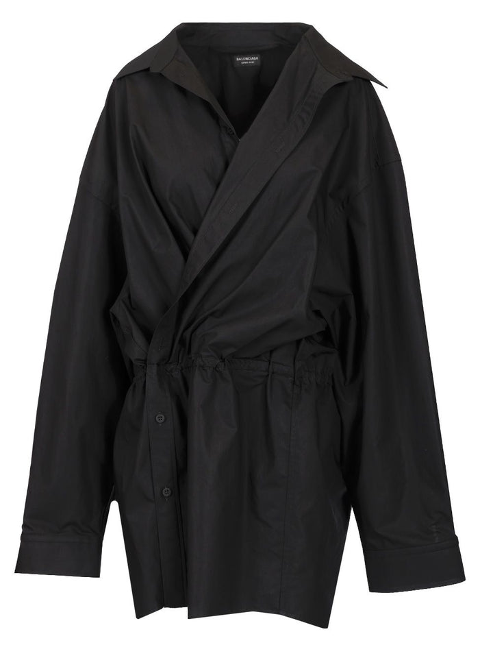 Balenciaga Poplin Shirt Dress Dresses - Black | d0e05fae58832999ce540d03cafbefa577c98ce2