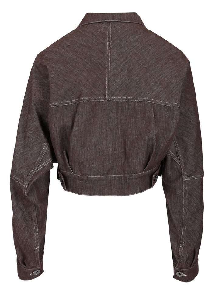 Brunello Cucinelli Cropped Denim Jacket Coats - Brown | 6b5ce7a35b03ed634e5f0634de79aae32973c29e