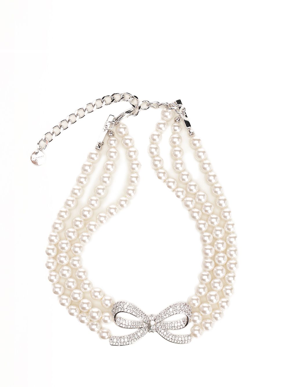 Self-Portrait Pearl Bow Choker Jewelry - White | 802e56da6541dacb16135844768b6c1c15ed9d97