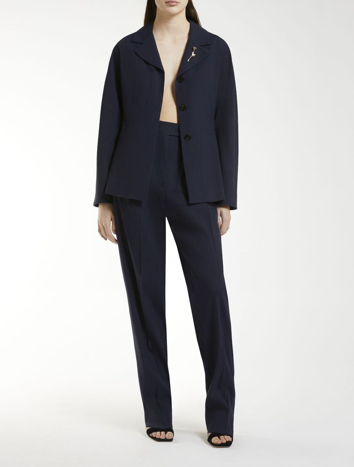 Emily Ratajkowski X Marella The Rounded Blazer Jackets - Blue | 0f33b7ccb553001dd199f46abed3d6bb79f2eb99