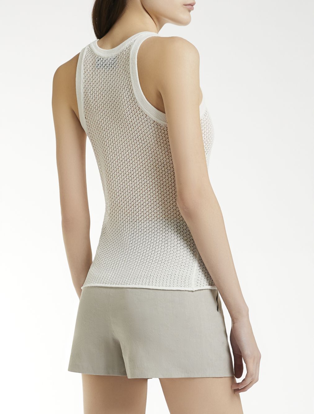 Emily Ratajkowski X Marella Lightweight Vest Top With Openwork Knit Tops - Beige | 41711b4085e16dbe0e4406e5e4b76157164854c1