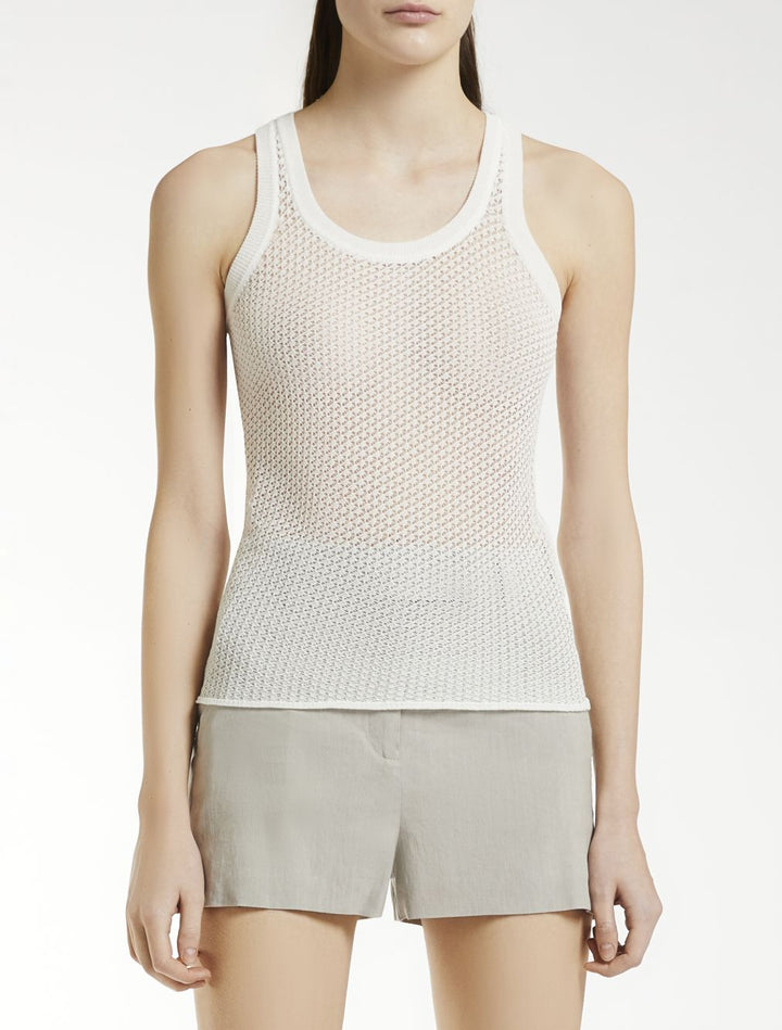 Emily Ratajkowski X Marella Lightweight Vest Top With Openwork Knit Tops - Beige | 63e8d77bf26523699ce9b5b37028c4da0f51d5ca