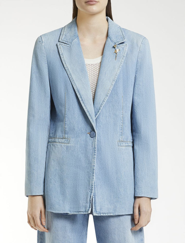 Emily Ratajkowski X Marella The Denim Blazer Jackets - Light blue | 53203bdefbdf2228b8cd373698919118f5042b35