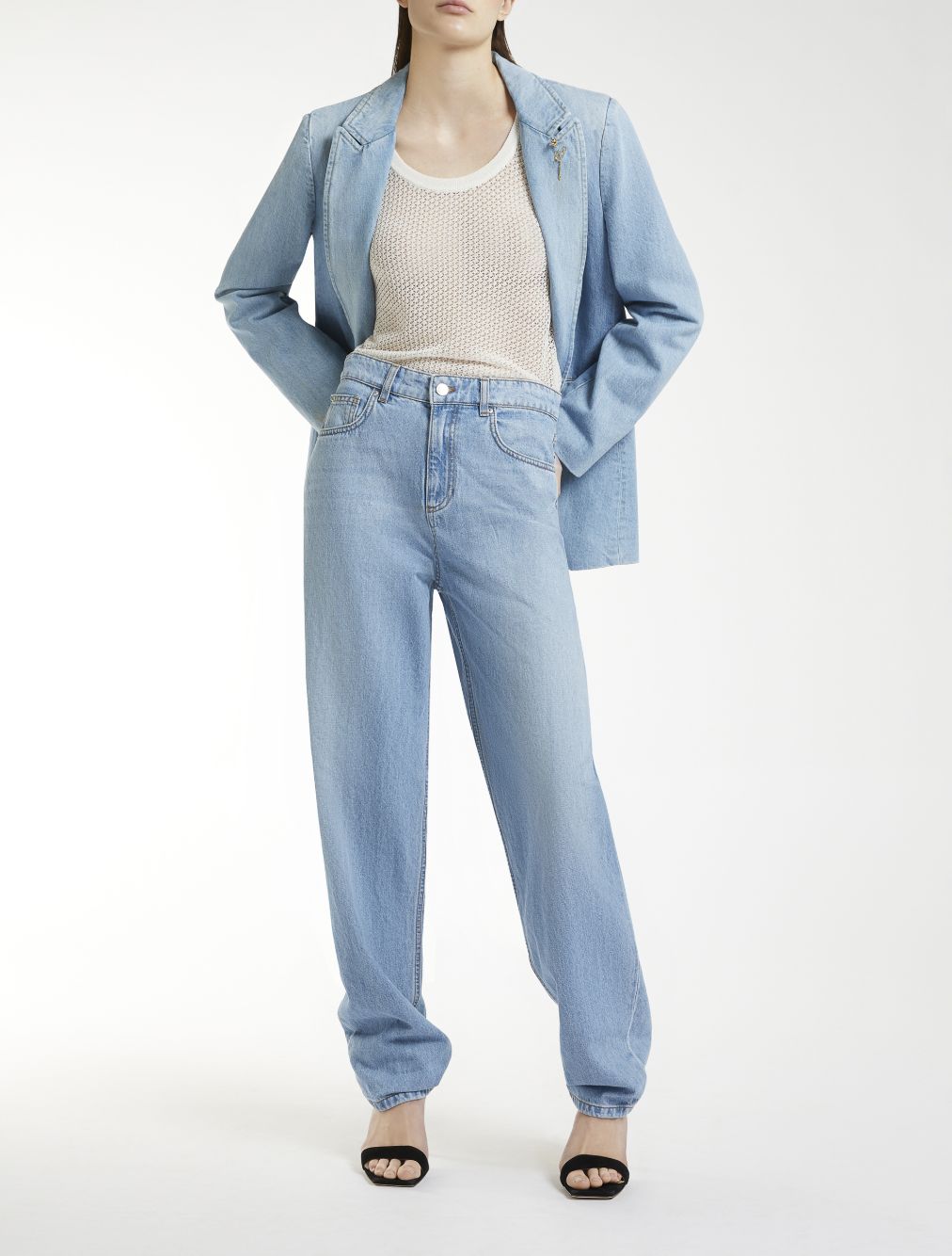 Emily Ratajkowski X Marella The Denim Blazer Jackets - Light blue | 87523afa6c28f896ac097c18e17508aad1973ebe