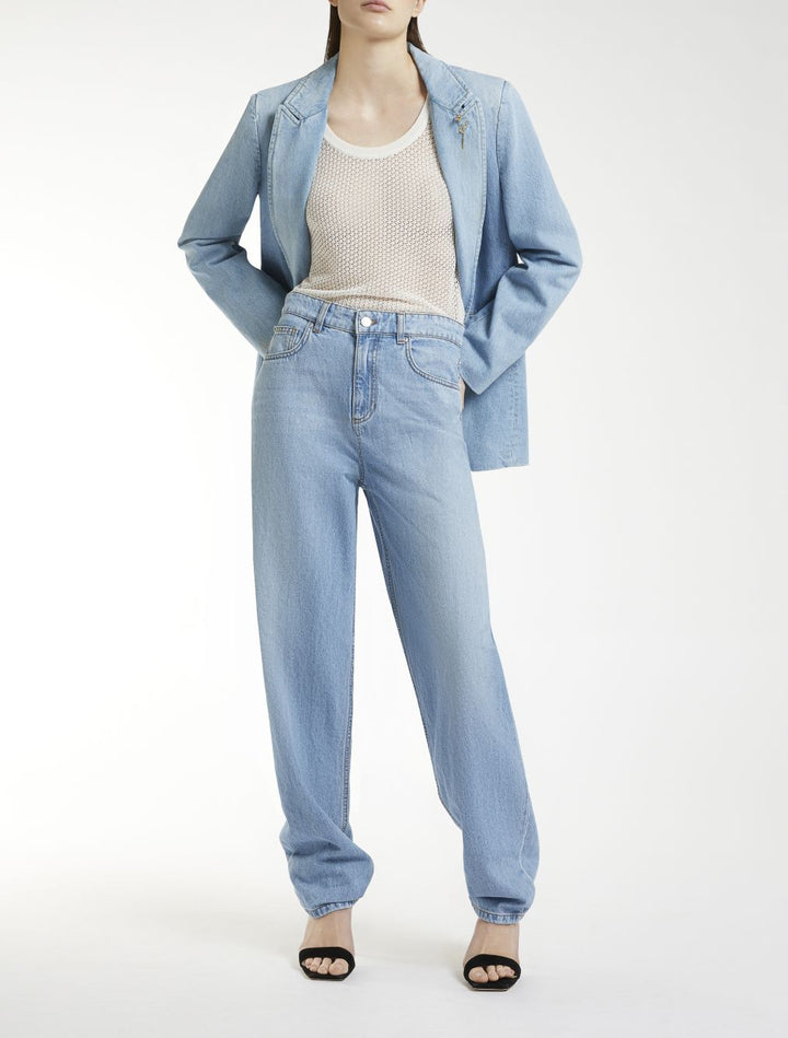 Emily Ratajkowski X Marella The Denim Blazer Jackets - Light blue | 87523afa6c28f896ac097c18e17508aad1973ebe