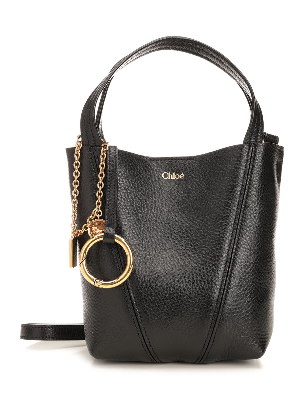 Chloe' S812 - Chloé Spin Shoulder Bags - Black | 9d077a72326d080b3d701ae1eefae84d4291b2ab