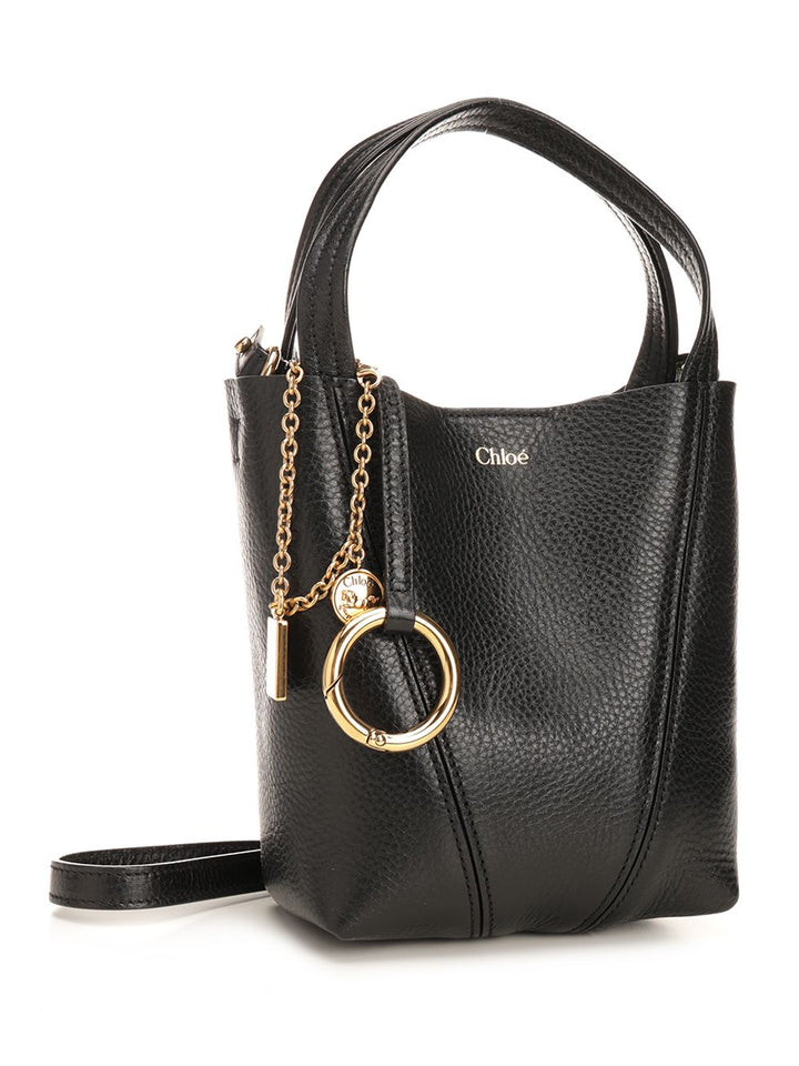 Chloe' Chloé Spin Shoulder Bags - Black | 03614e7775a00fbeb275139b8e6ab11c86802fd8