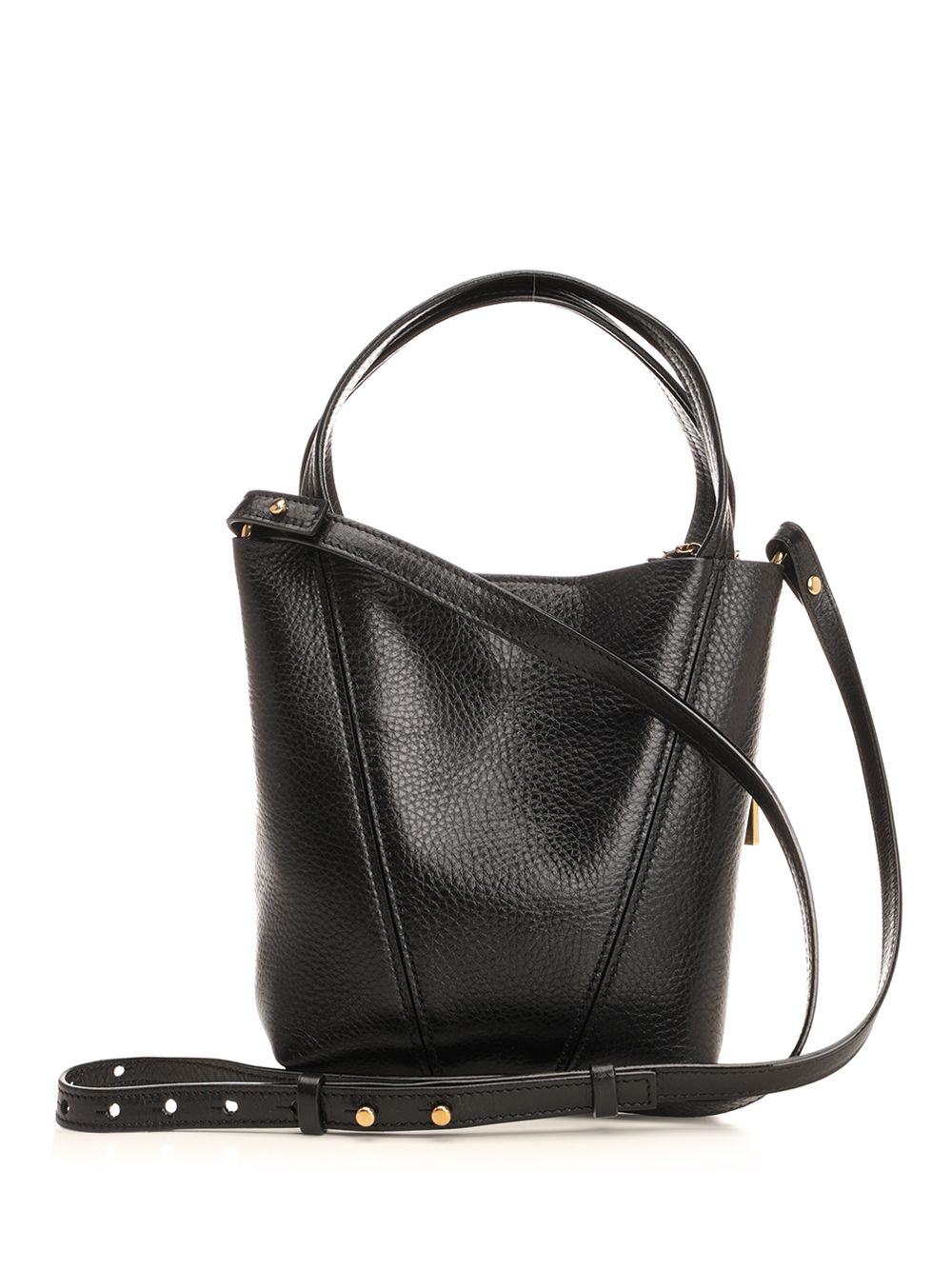 Chloe' S812 - Chloé Spin Shoulder Bags - Black | a88623f79ff2a5b90d61c17109826cabd6524676