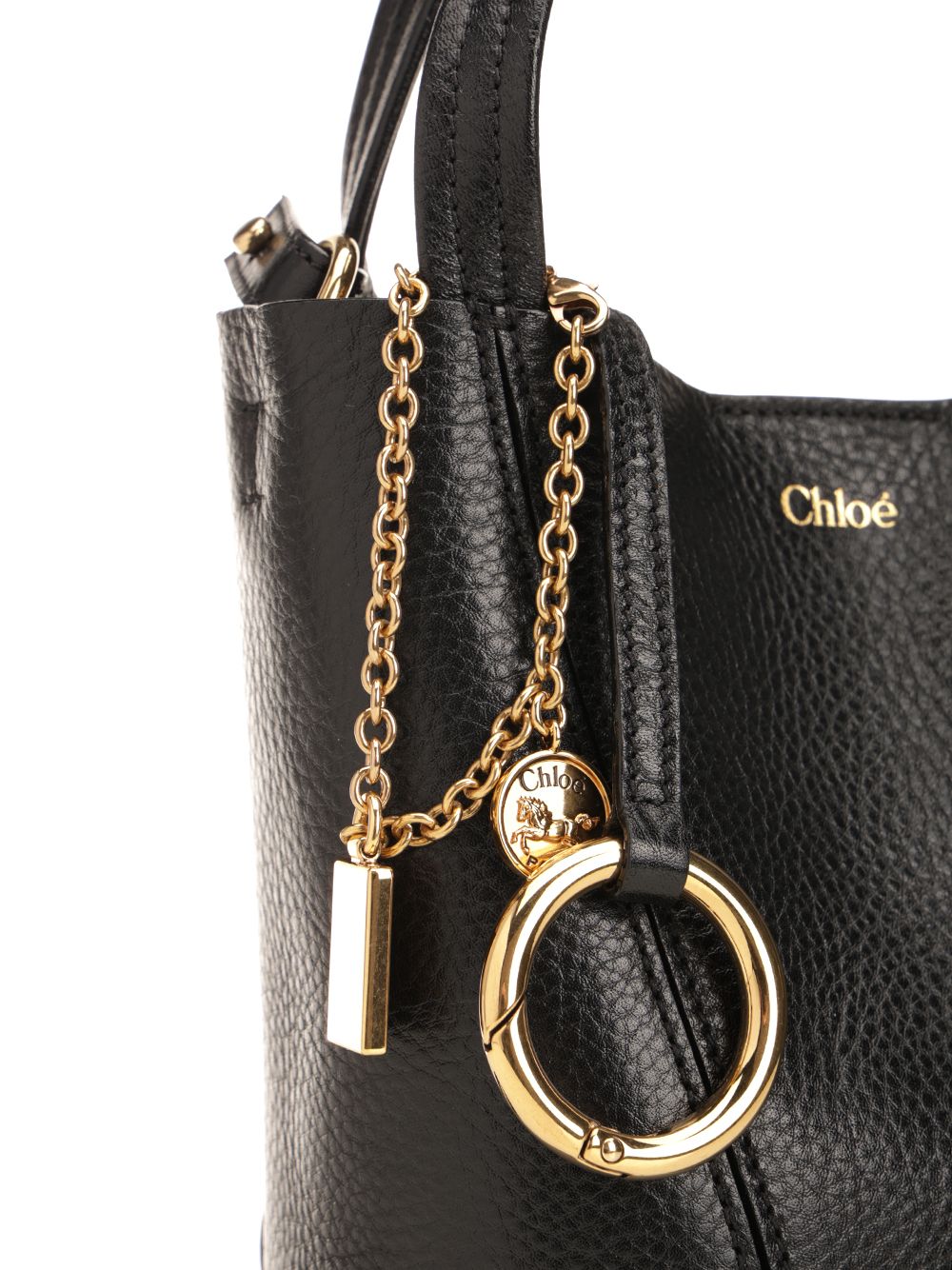 Chloe' Chloé Spin Shoulder Bags - Black | 33ad7f7fa3cf52458e3083142408e00d63bc4467