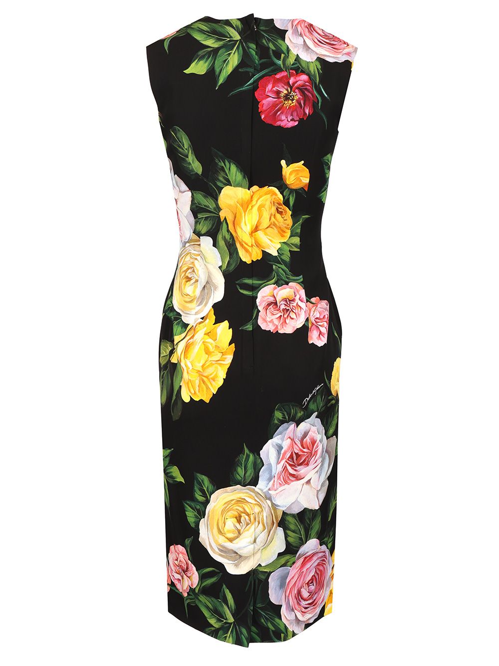 Dolce & Gabbana Longuette Dress With Floral Print Dresses - Multicolor | 745dfe75919254cb2d05a64d93498ed4b54bb17a