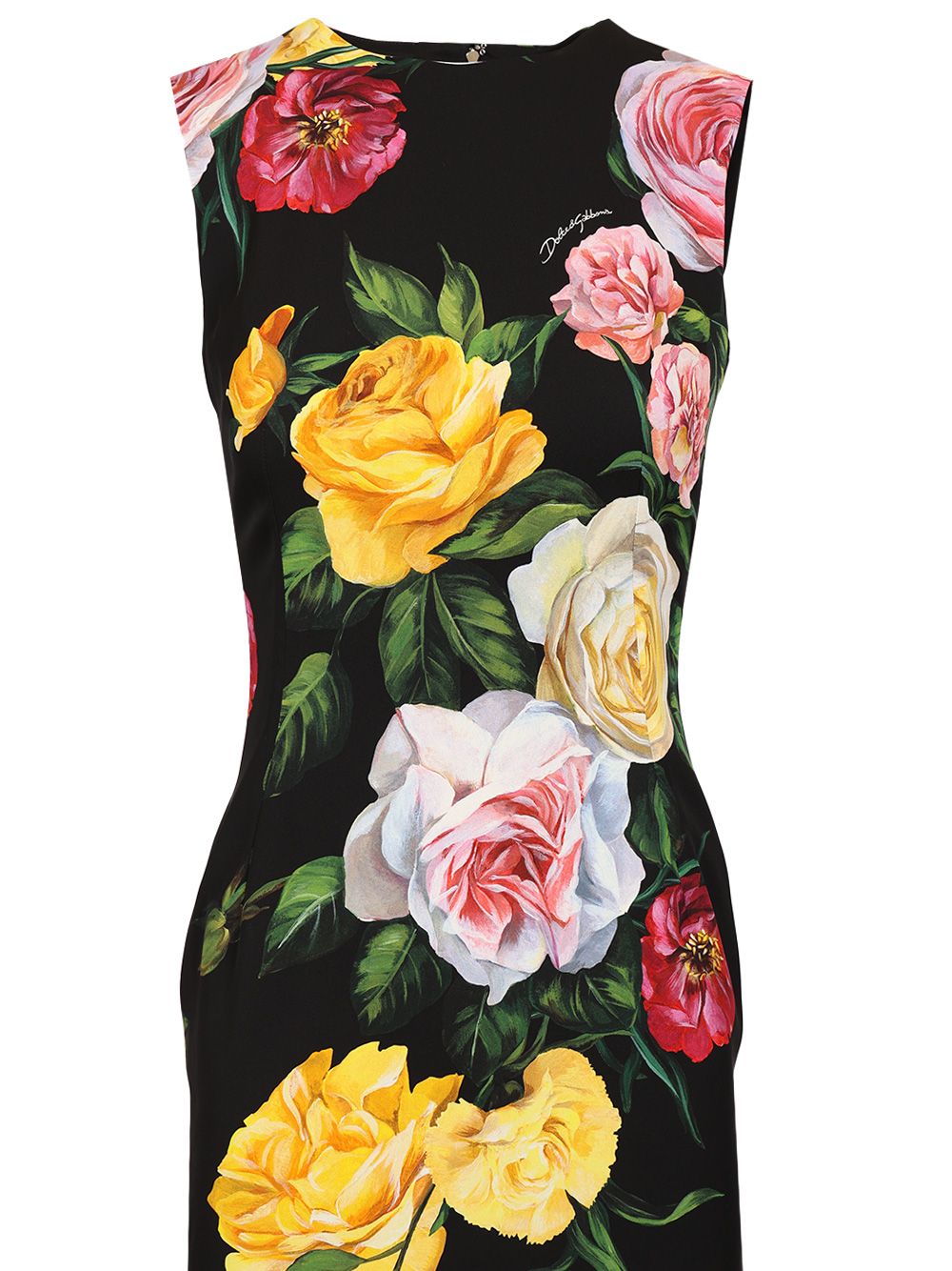 Dolce & Gabbana Longuette Dress With Floral Print Dresses - Multicolor | 7c53e926b8face1e34865e2b1fa584e681c88772