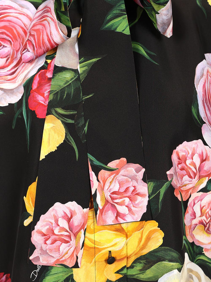 Dolce & Gabbana Peony Print Silk Shirt Shirts - Multicolor | 30f114df937cc588a4437dd0b1bba8ceb53c14d7