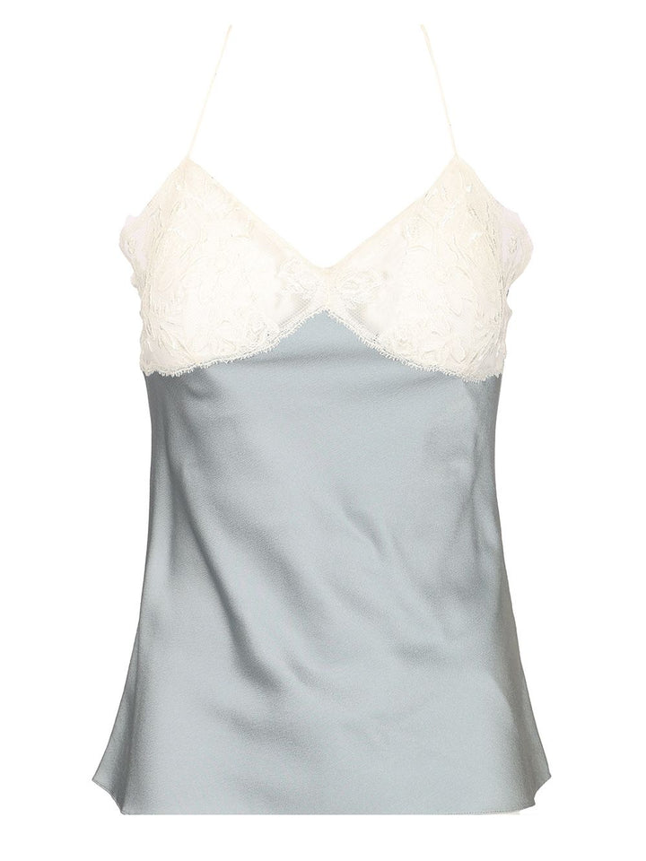 Chloe' Silk An Lace Tank Top Tops - Light blue | 6dfb0f8e42907d44989f720cae75d8fda08f011d