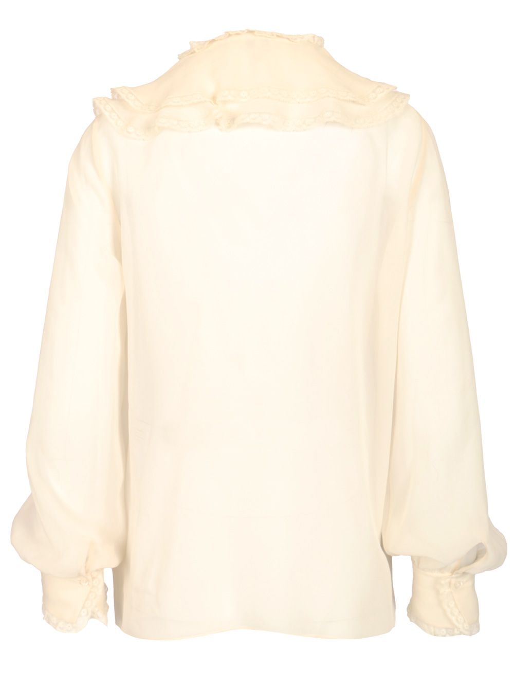 Chloe' Silk Georgette Blouse Shirts - White | 9313d3da4d8229a9769fd5ab7e94d0937eef5c44