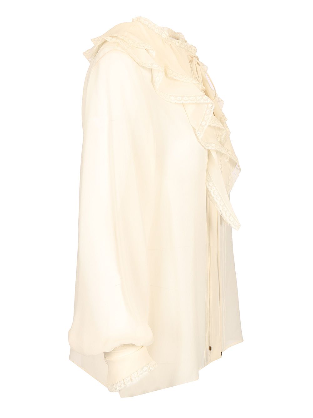 Chloe' Silk Georgette Blouse Shirts - White | f907aa3cbfa854f84de96c358b83a2da40d08ea2
