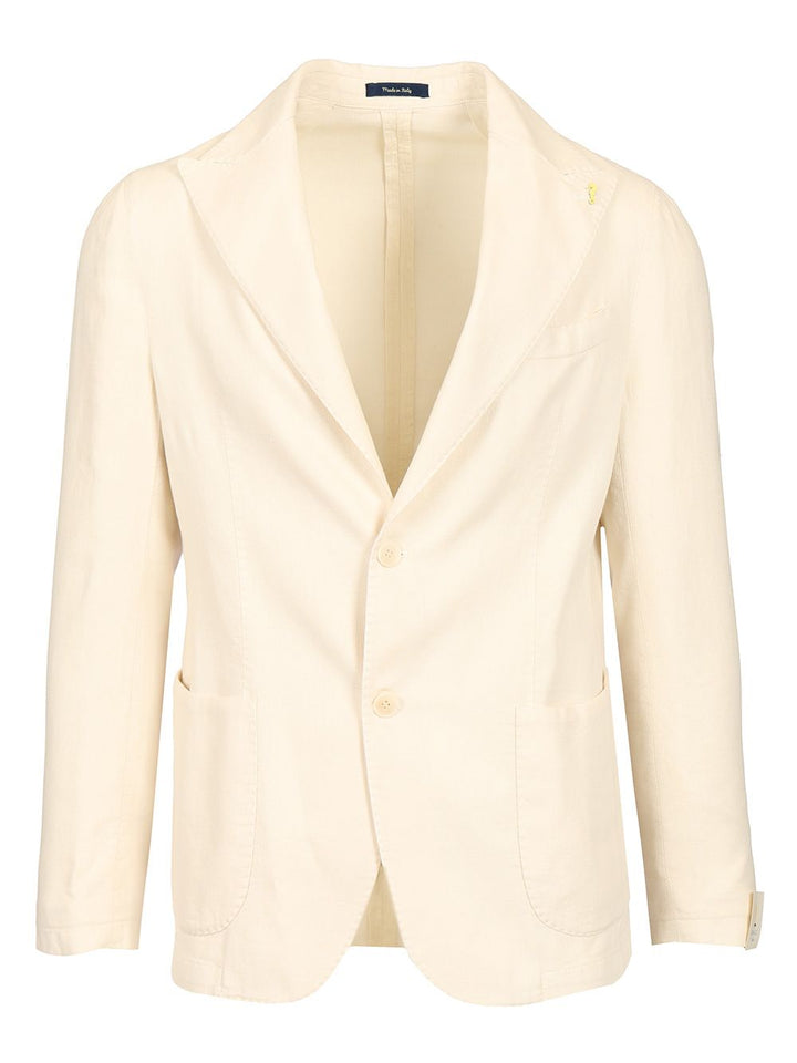 Guarinucci Cotton Linen Blazer Jackets - White | adca434dfd9bbb4fb222f53bd78d771f5946dac6