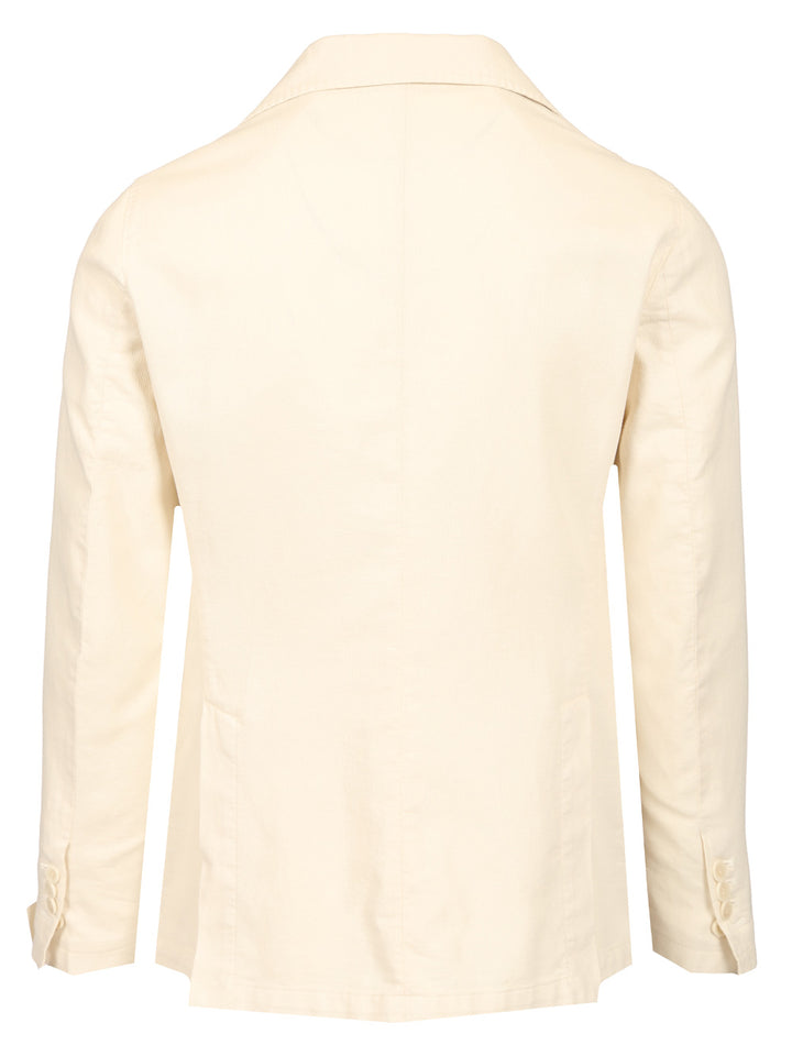 Guarinucci Cotton Linen Blazer Jackets - White | 80a8f94d9e41f0ebcfc1c784bb8d4b1124e37d7a