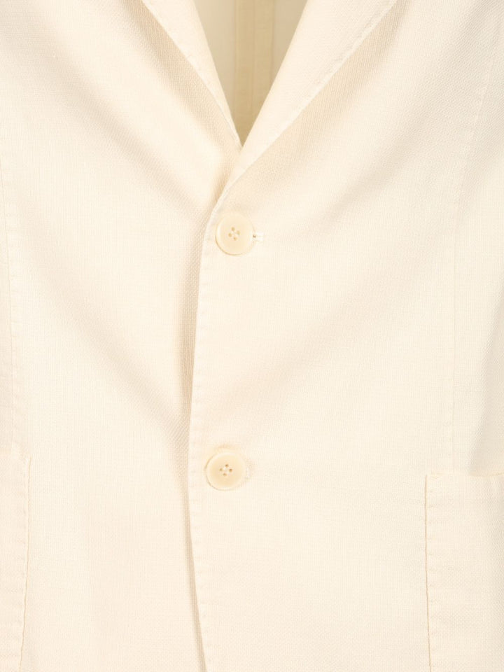 Guarinucci Cotton Linen Blazer Jackets - White | 0292523783d8aa58b83a16ef0b79520783acc8d9