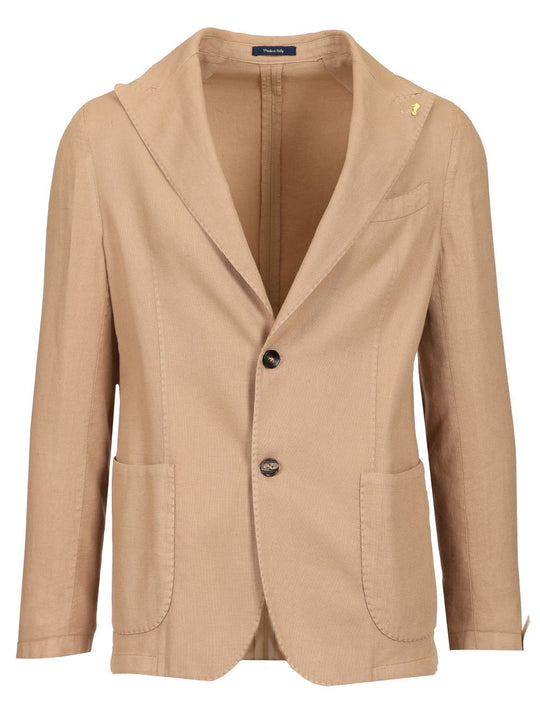 Cotton Linen Blazer Jackets Beige