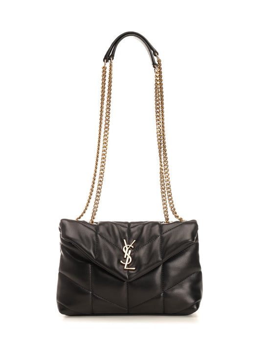 Puffer Ysl Mini Bag Monogram Gold Chain Light Musk Small Leather Goods Green