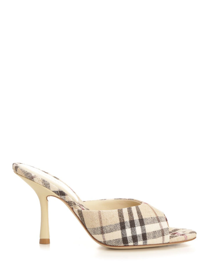 Burberry High Heeled Mule Sandals - Beige | 6e4b2fb080c159569e1f7331a546ffb915a1e2a8