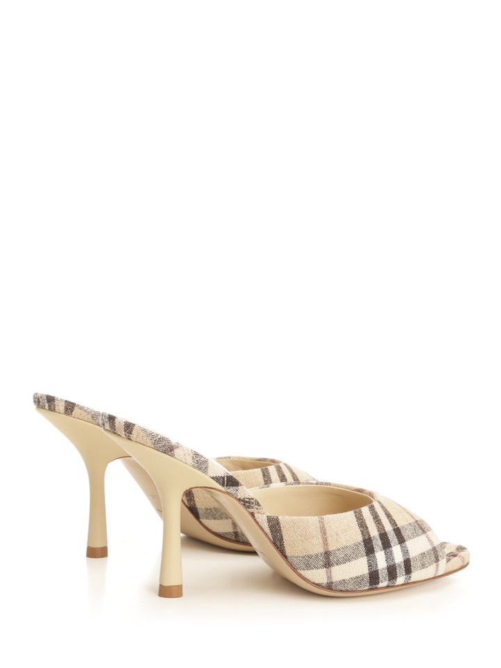 Burberry High Heeled Mule Sandals - Beige | c7373299a6edc4469ca1358df71efcc1de588961