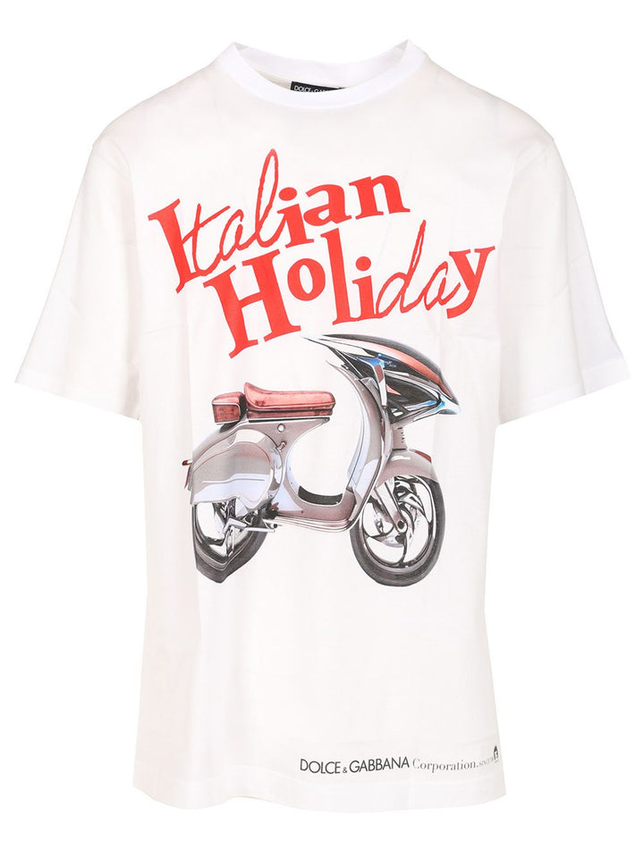 Dolce & Gabbana Italian Holiday T-Shirt - White | 52de070f1751e4b40527e92512c51fa53d4aa344